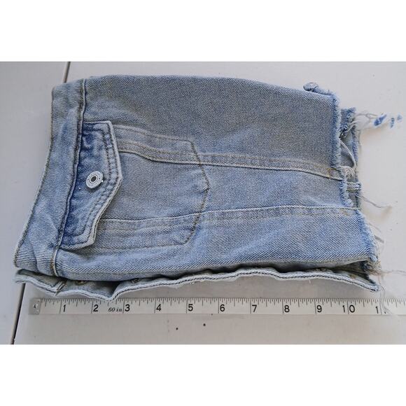 Jeans Y2K Denim Corset Crop Top Womens SM Britney Spears 90s Distressed Western - Picture 8 of 9